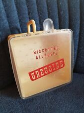 ANCIENNE BOÎTE PLASTIQUE BISCOTTES ALLÉGÉES GRÉGOIRE HIRONDELLE COLLECTION