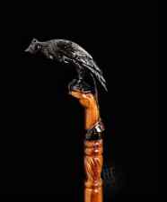 Rare Canne De Marche Artisanale RAVEN, FALCON, HAWK - AL Steampunk