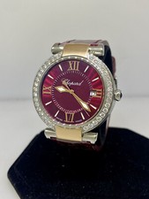 Montre Femme Chopard Impériale Acier Et Or Rose 36Mm Cadran Rouge Diamant 388532