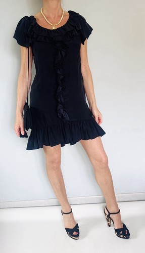 Robe noire soie sandro - robe, en