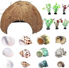 Cachette Maison Noix de Coco Véritable Petits Animaux Terrarium abri