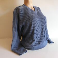 Pull REMPLOY bleu pure laine vierge WOOLMARK vintage militaire Royaume Uni N4681