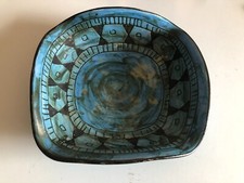 ❤️  superbe céramique grande coupe / plat bleu signé MAUNIER vintage  vallauris