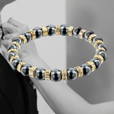 Bracelet Pierre Hématite Naturel Bijoux  Artisanal  Tendance Mode Look Cadeaux