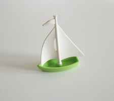 PLAYMOBIL (1510) ENFANTS - Voilier Coque Vert Voiles Blanches Piscine 4864
