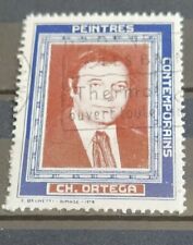 ERINNOPHILIE VIGNETTE PEINTRES CONTEMPORAIN CHARLES ORTEGA OBLITÉRÉ