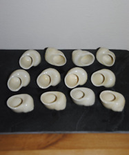 Lot de 12 Coquilles Escargots Céramique Porcelaine Beige Crème 1 douzaine  TTBE