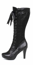 Ellie 414-Mary Chaussures Bottes Hautes Costume Halloween Lace Punk Goth