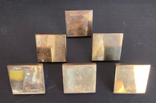 Lot de 6 poignées bronze doré moderniste année 70 meuble porte tiroir design XX