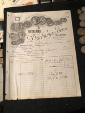 facture, deschamps frères , bleus d'indigo , vieux-jeand'heurs,1886