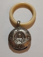 Collection Hochet Ancien Bébé Argent Poinçon Art nouveau/déco Baptême Chérubin