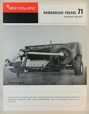 prospectus brochure ramasseuse presse NEW HOLLAND 71 tracteur tractor traktor 