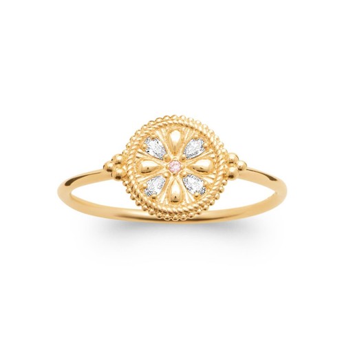 Bague zirconium plaqué 18 - zirconium,