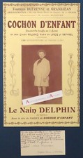● le Nain DELPHIN artiste dramatique cdv les Fessey Haute Saône cochon d'enfant