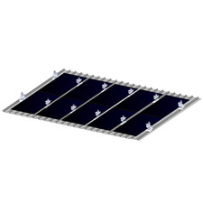 Kit de structure pour cinq panneaux photovoltaïques verticaux orientés vers l...