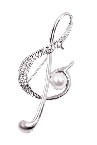 Broche bijou argenté clé - argenté,