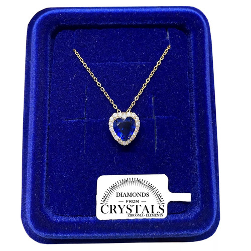 Collier cœur bleu chaîne - cœur,