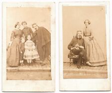 Lot 2 Photos CDV En famille & en couple portraits pris dans la rue 1863 Lefrancq
