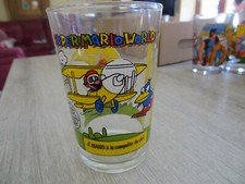 ancien verre à moutarde super mario world n°4 mario à la conquête du ciel