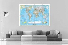  WORLD MAP CARTE DU MONDE Wall