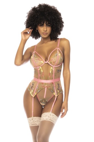 Body guépière dentelle porte