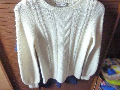 Pull blanc naf - naf, neuf