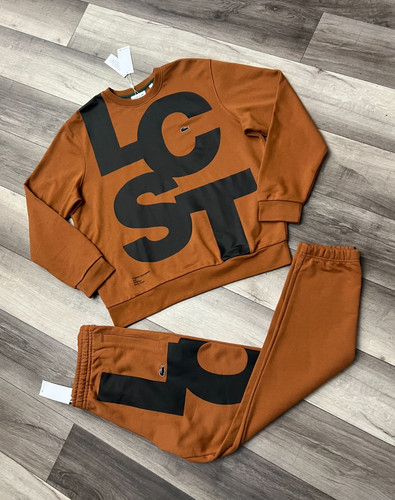 Lacoste tracksuit wheat brown - lacoste,