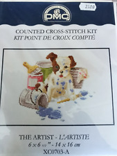 N°15 KIT POINT DE CROIX COMPTE  DMC  " L'artiste "  14x16cm