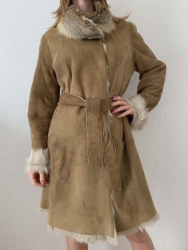 Manteau femme beige daim - manteau,
