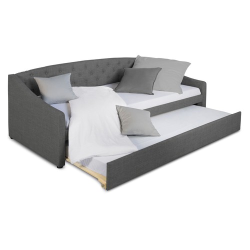 Lit banquette 200 gris - banquette, cm