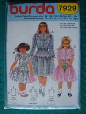 patron couture BURDA 3 robes enfant n° 7929