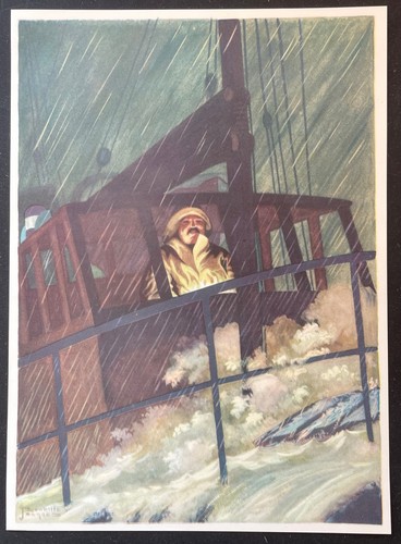 Homme passerelle bateau - , pluie