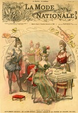 "LA MODE NATIONALE" Couverture originale entoilée 5/1/1901  GROUPE DE TRAVESTIS