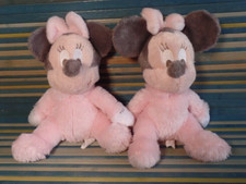 B13G / lot 2 doudou peluche minnie rose avec grelot DISNEYLAND PARIS