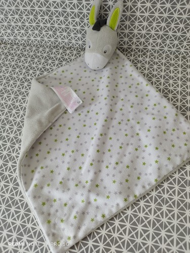 Doudou plat âne - gris, vert