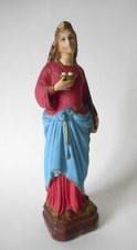 SAINTE DOROTHEE DE CESAREE, STATUETTE PLÂTRE POLYCHROME 29 cm, XXè