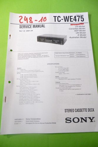 Manuel service pour sony - service,