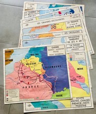 Anciennes affiches scolaires Rossignol: cartes historiques (1ère série complète)