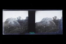 France Paysage Mer Photo Stereo L8n3 Plaque verre Vintage NEGATIF