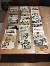 lot de 40 cartes postales anciennes humoristiques dessinées-bon etat