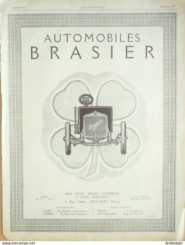 Publicite auto brasier 1912 - publicite,