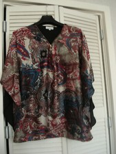 Tunique chemisier blouse marque Jacqueline Riu taille 4+ T.shirt Cacharel offert