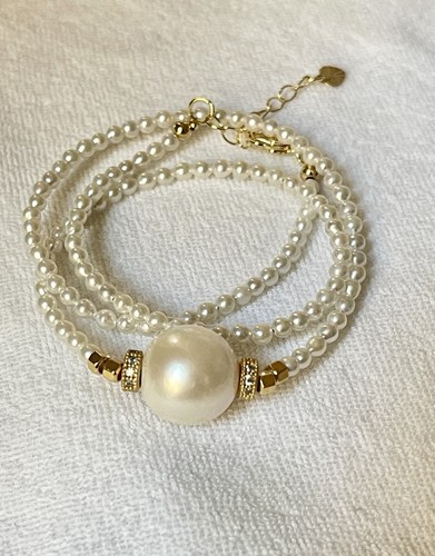 Collier perles blanches - collier,
