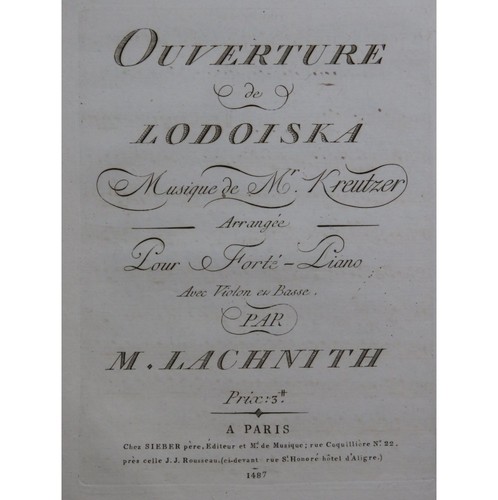 Kreutzer rodolphe lodoiska - kreutzer,