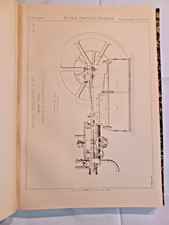 Livre ancien école Polytechnique - Portefeuille de mécanique et de machines 1div