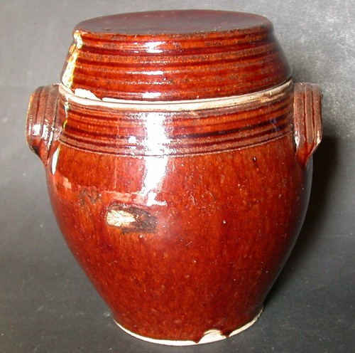 Ancien pot gres vernisse - en,