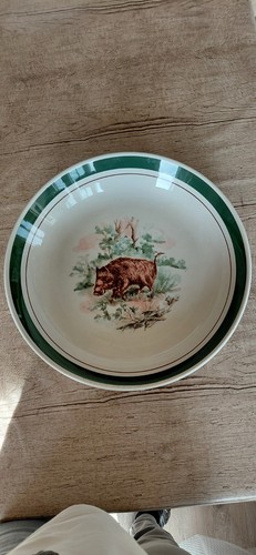 Grand plat creux vintage motif - grand,