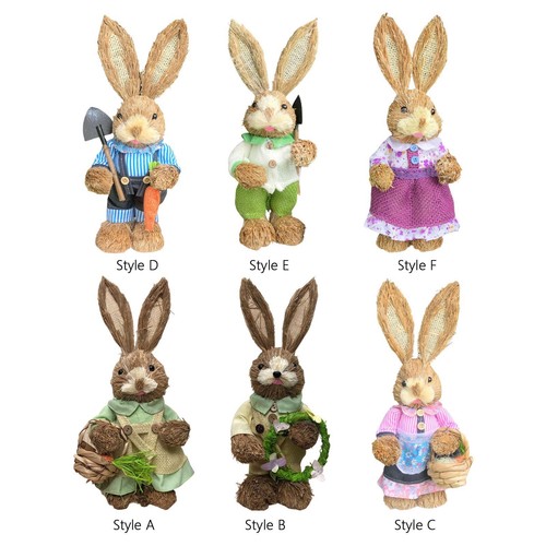 Paille lapin figurine pâques - figurine,