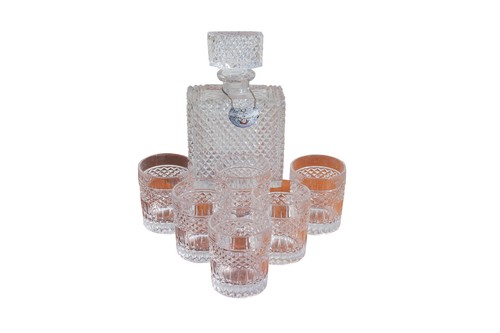 Crystal whiskey decanter set - crystal,