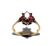 Bague En Opale Et Rubis En Or
